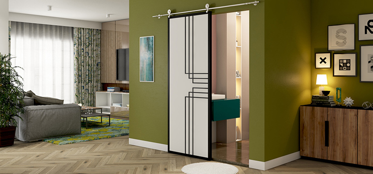 sliding bathroom door installation in Bellflower